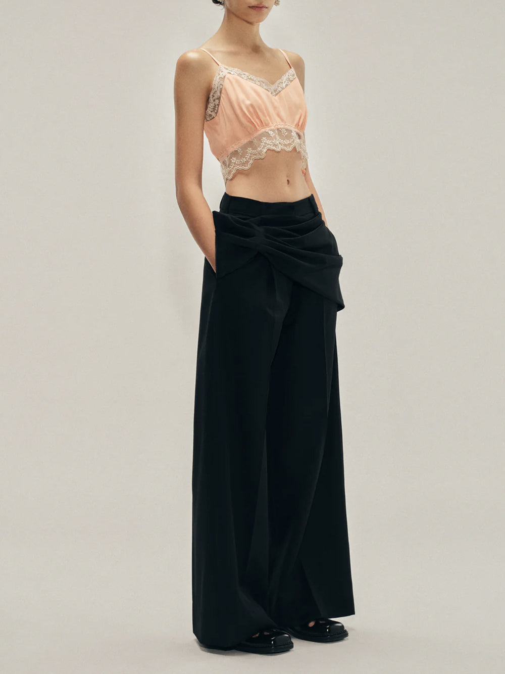 SIMONE ROCHA-GATHERED FLOWER SASH TROUSERS-