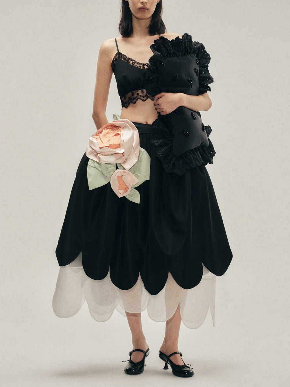 SIMONE ROCHA-LACE TRIM NEGLIGEE BRALETTE-