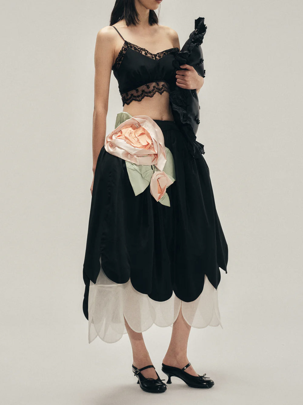 SIMONE ROCHA-LACE TRIM NEGLIGEE BRALETTE-