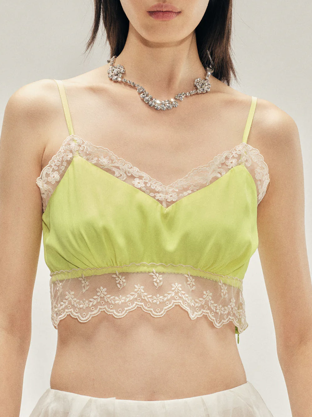 SIMONE ROCHA-LACE TRIM NEGLIGEE BRALETTE-