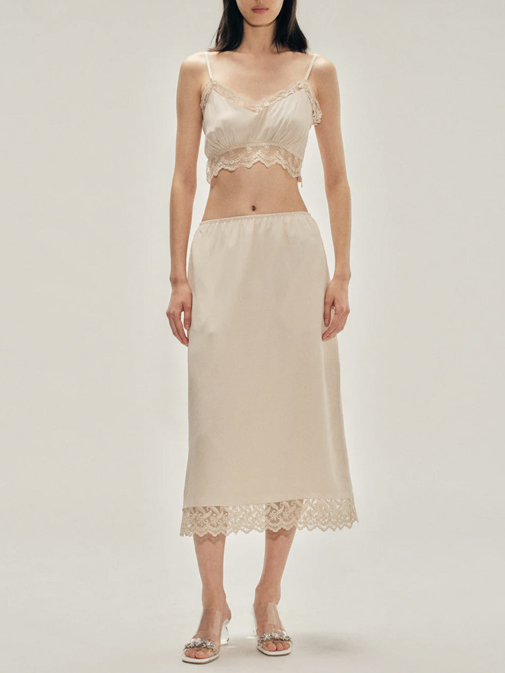 SIMONE ROCHA-LACE TRIM NEGLIGEE BRALETTE-