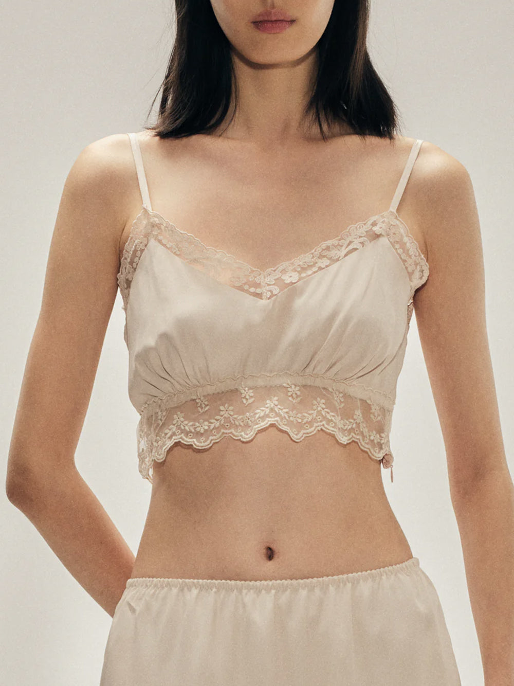 SIMONE ROCHA-LACE TRIM NEGLIGEE BRALETTE-