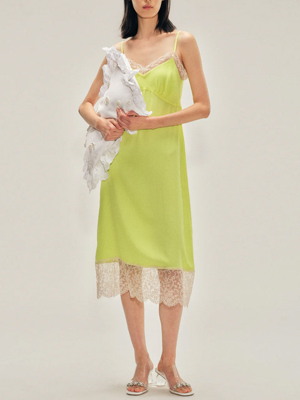 SIMONE ROCHA-LACE TRIM SLIP DRESS-