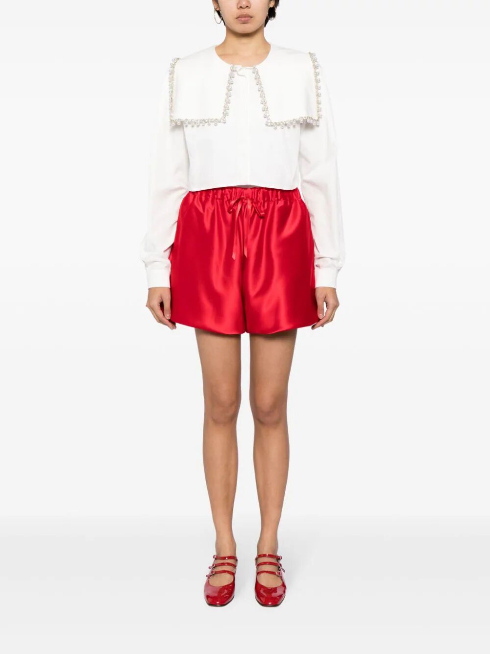 SIMONE ROCHA-LADY BOXER SHORTS-4115 0262 RED/RED