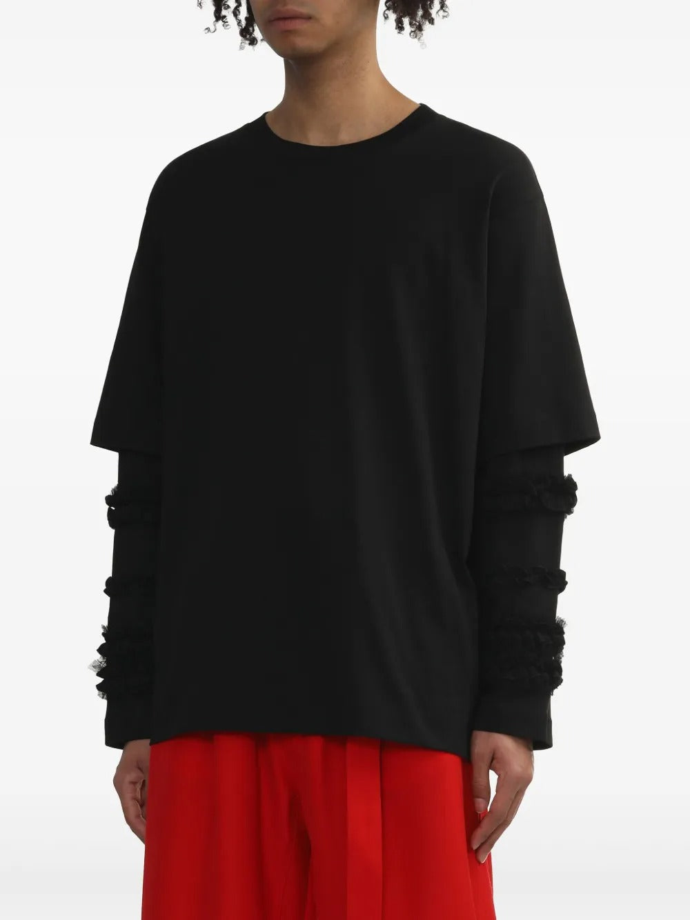 新品　Simone Rocha パール パッチワーク ロングTシャツ L 黒 新品 Simone Rocha パール パッチワーク ロングTシャツ L 黒