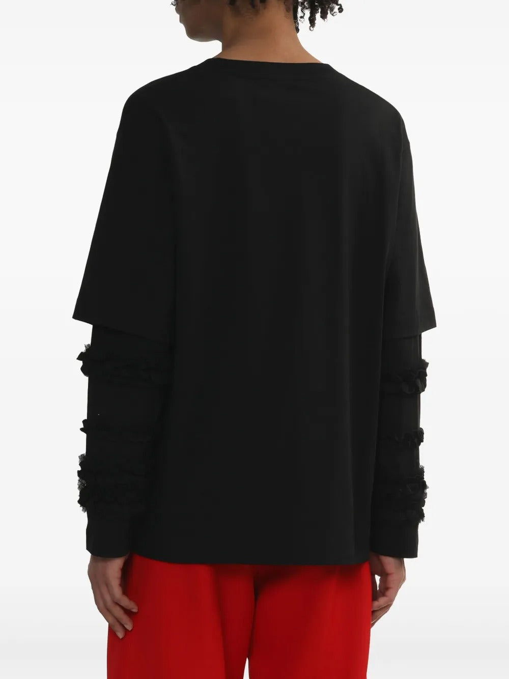 SIMONE ROCHA-LAYERED RUFFLE FRILL LONG SLEEVE T-SHIRT-