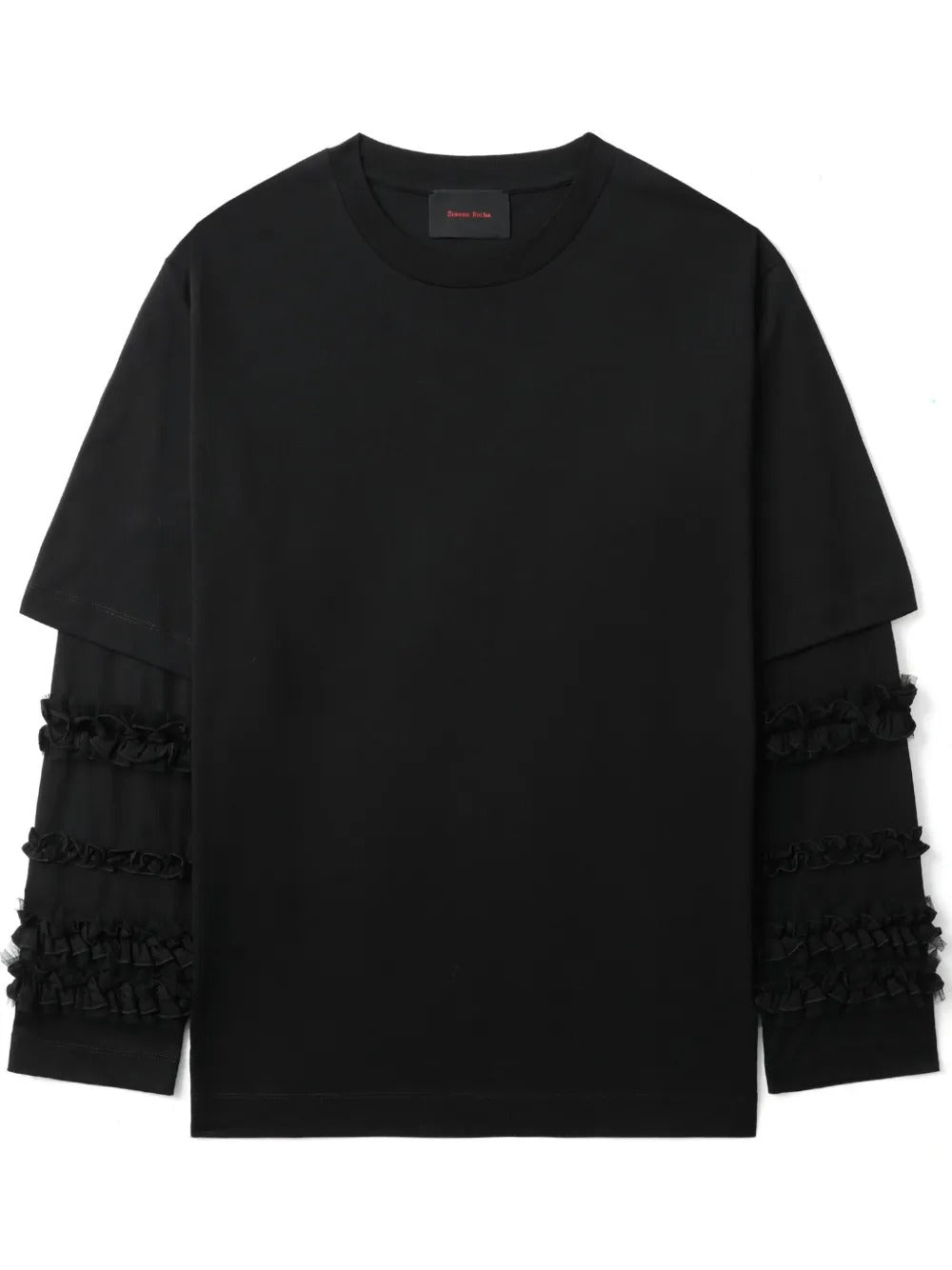 SIMONE ROCHA-LAYERED RUFFLE FRILL LONG SLEEVE T-SHIRT-