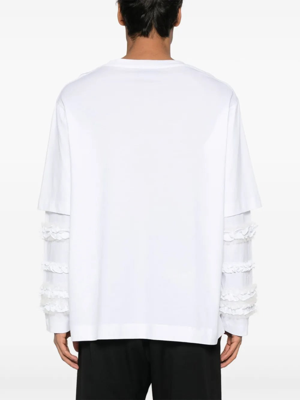 SIMONE ROCHA-LAYERED RUFFLE FRILL LONG SLEEVE T-SHIRT-