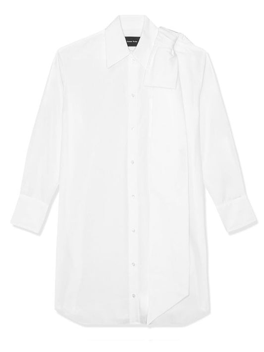 SIMONE ROCHA-LONG SHOULDER BOW MASCULINE BUTTON PLACKET SHIRT-