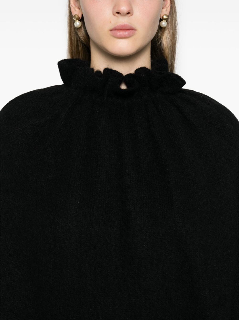 SIMONE ROCHA-OVERSIZED GATHERED PLEATED NECK JUMPER-