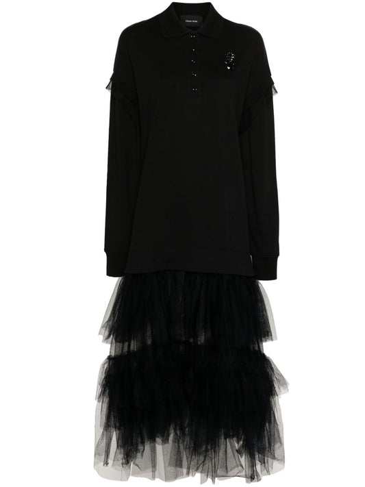 SIMONE ROCHA-OVERSIZED LONG SLEEVE POLO DRESS-