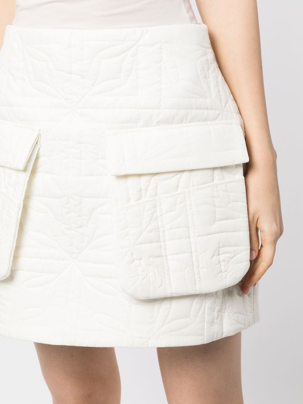 SIMONE ROCHA-PADDED MINI SKIRT W/ OVERSIZED POCKETS-30650501 IVORY