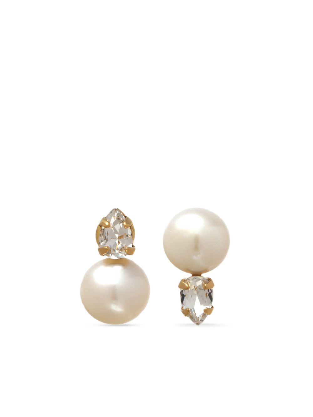 SIMONE ROCHA-PEARL & CRYSTAL DAGGER STUD EARRINGS-ERG501 0913 PEARL/CRYSTAL