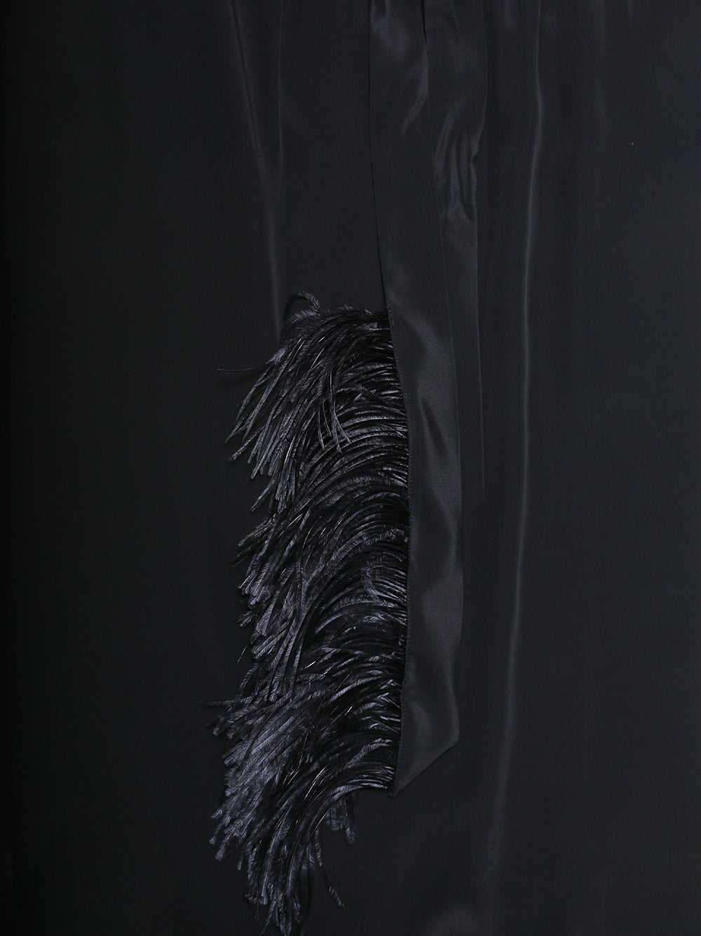 SIMONE ROCHA-PENCIL MIDI SKIRT WITH FEATHER TRIMMED RIBBON-