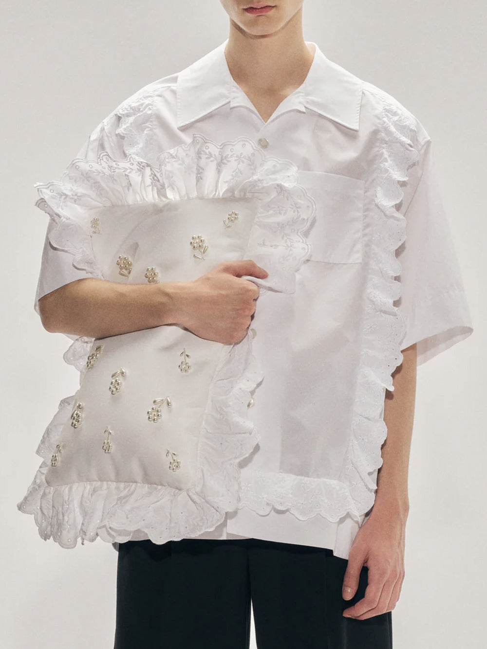 SIMONE ROCHA-PILLOWCASE CLUTCH BAG W/ EMB-