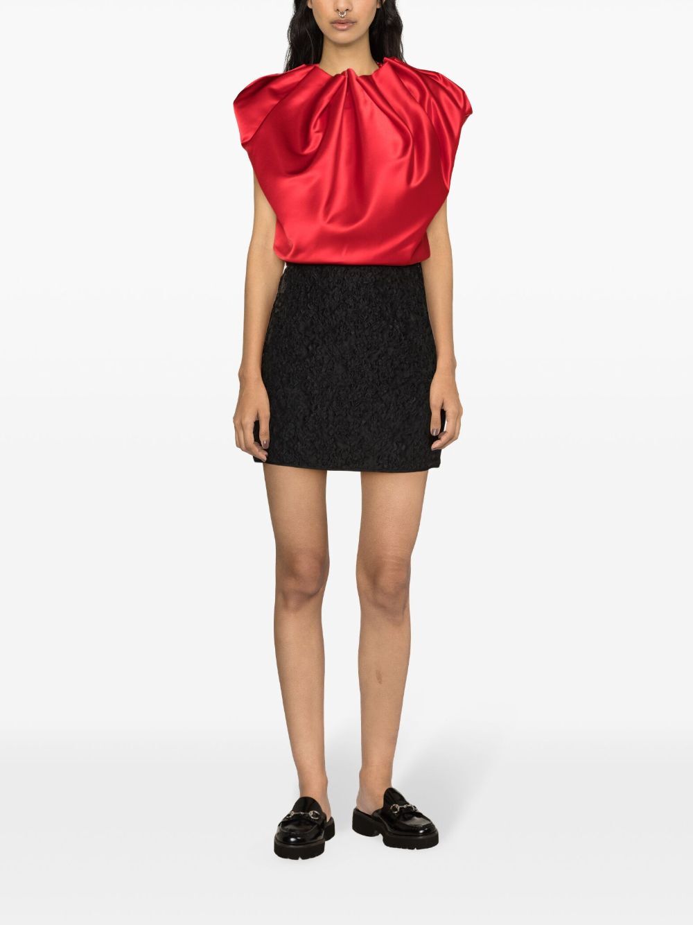 SIMONE ROCHA-PLEATED NECK TOP-