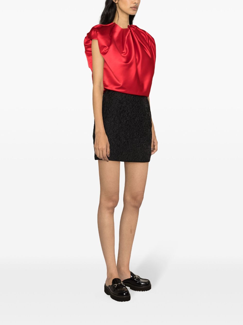 SIMONE ROCHA-PLEATED NECK TOP-