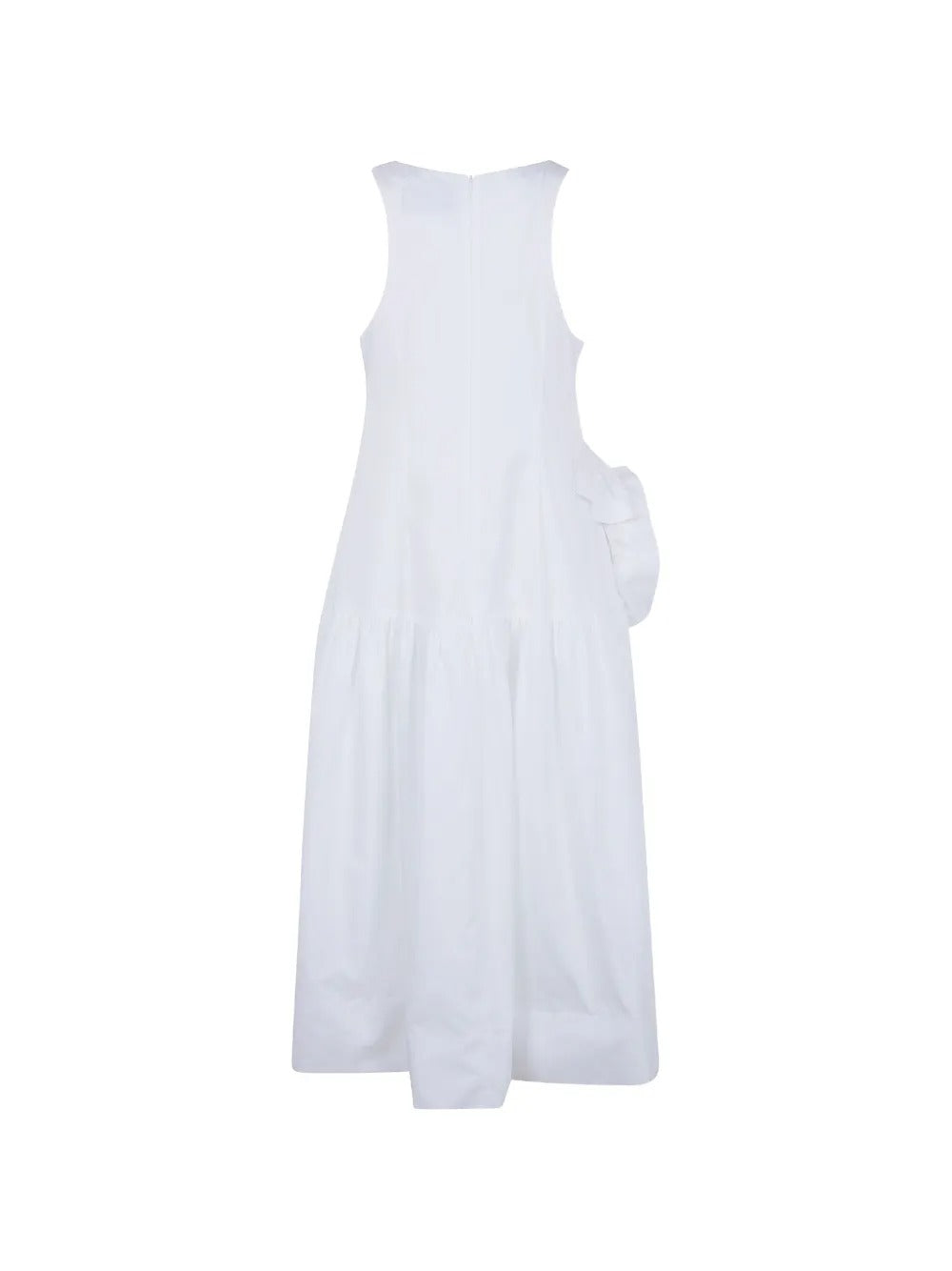 SIMONE ROCHA-PRESSED ROSETTE TAPERED BACK FLOUNCE DRESS-