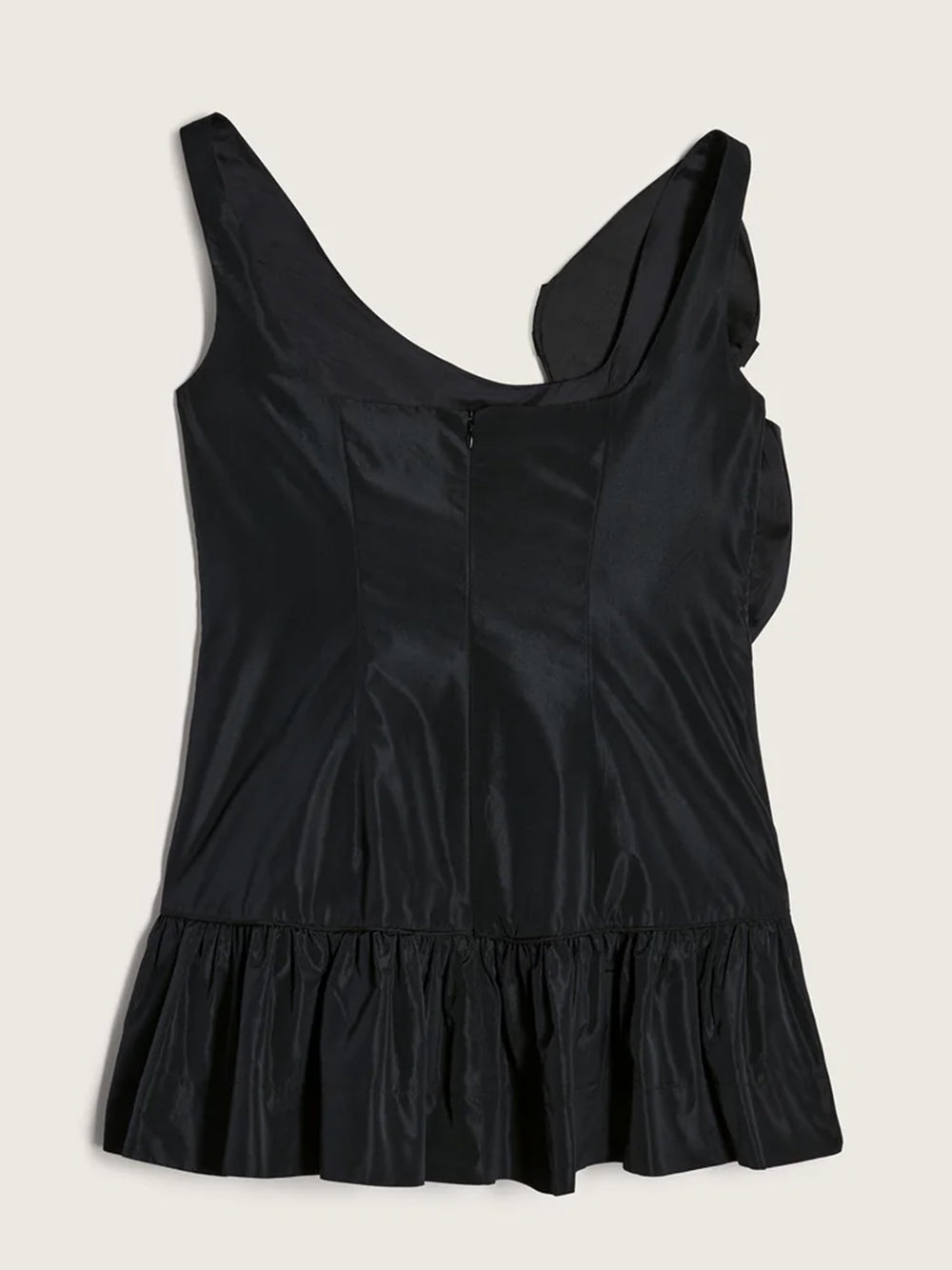 SIMONE ROCHA-PRESSED ROSETTE TILTED NECK PEPLUM TOP-