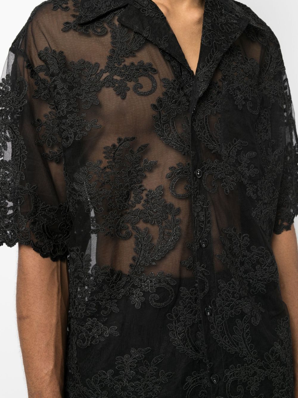 SIMONE ROCHA-RELAXED SHORT SLEEVE SHIRT-5181 1038 BLACK