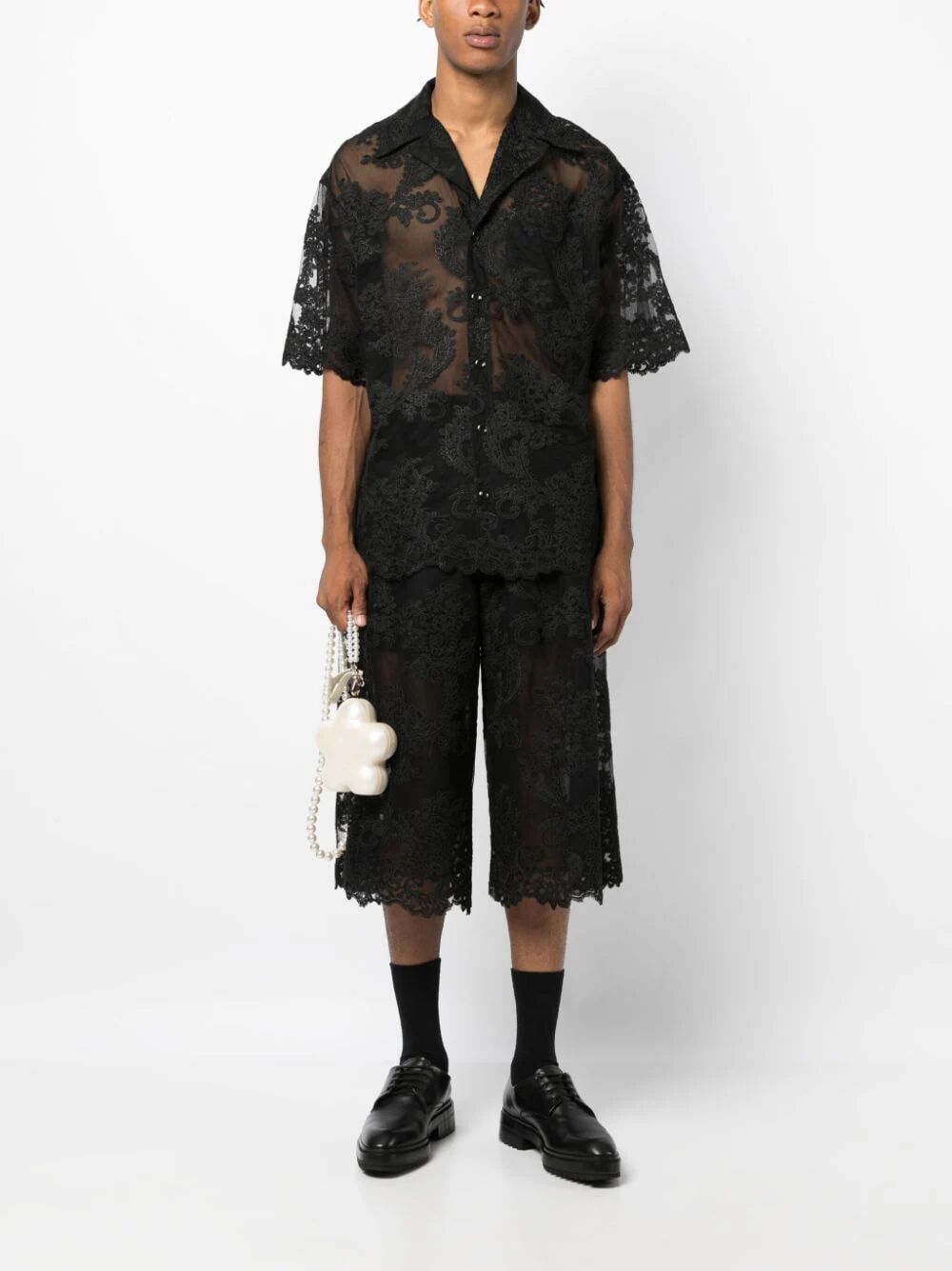 SIMONE ROCHA-RELAXED SHORT SLEEVE SHIRT-5181 1038 BLACK