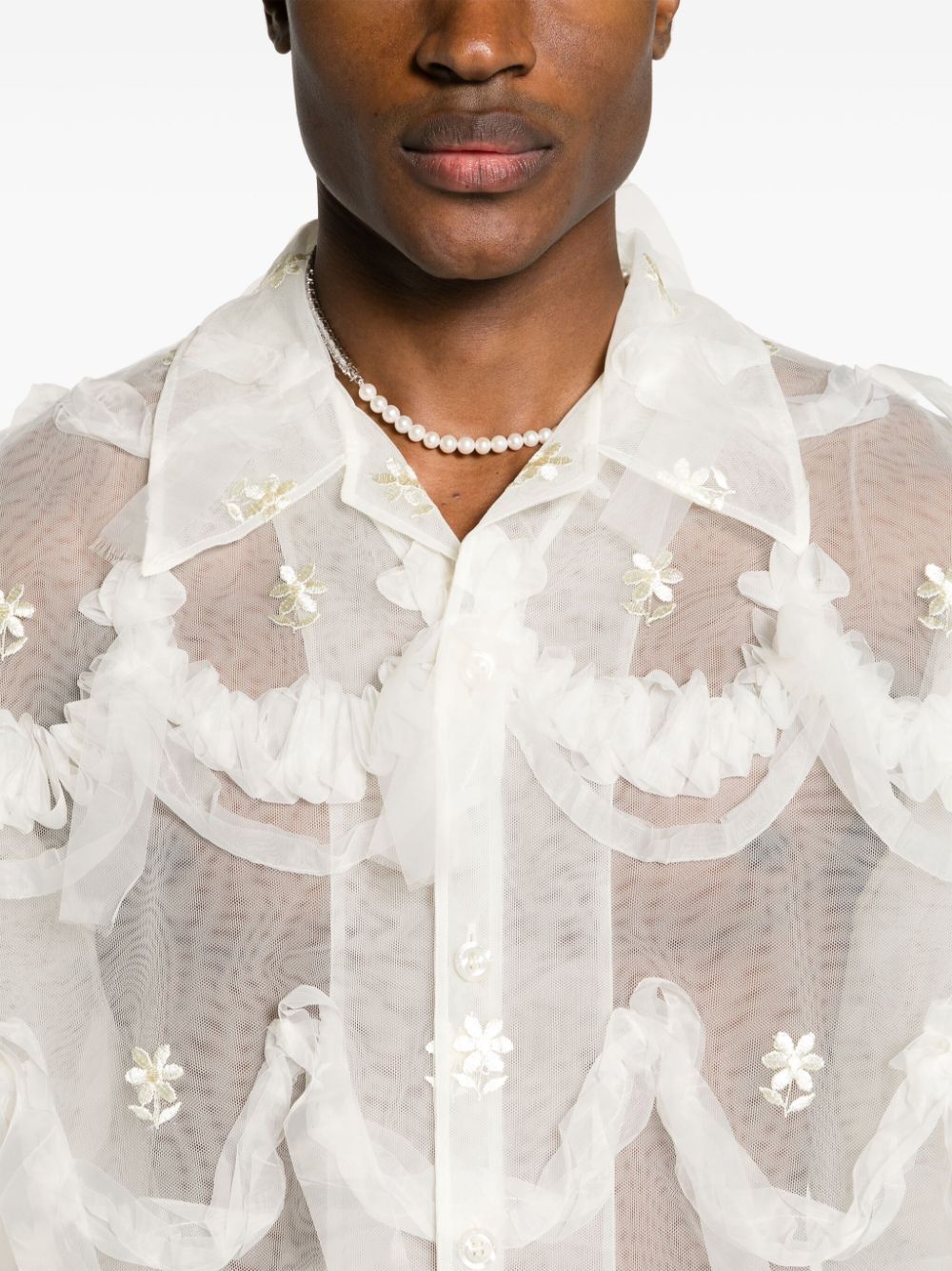 SIMONE ROCHA-RELAXED SHORT SLEEVE SHIRT-5238 1069 CREAM