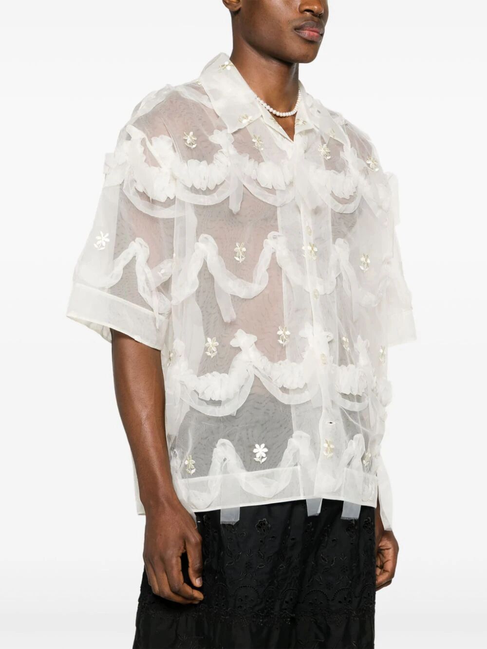 SIMONE ROCHA-RELAXED SHORT SLEEVE SHIRT-5238 1069 CREAM