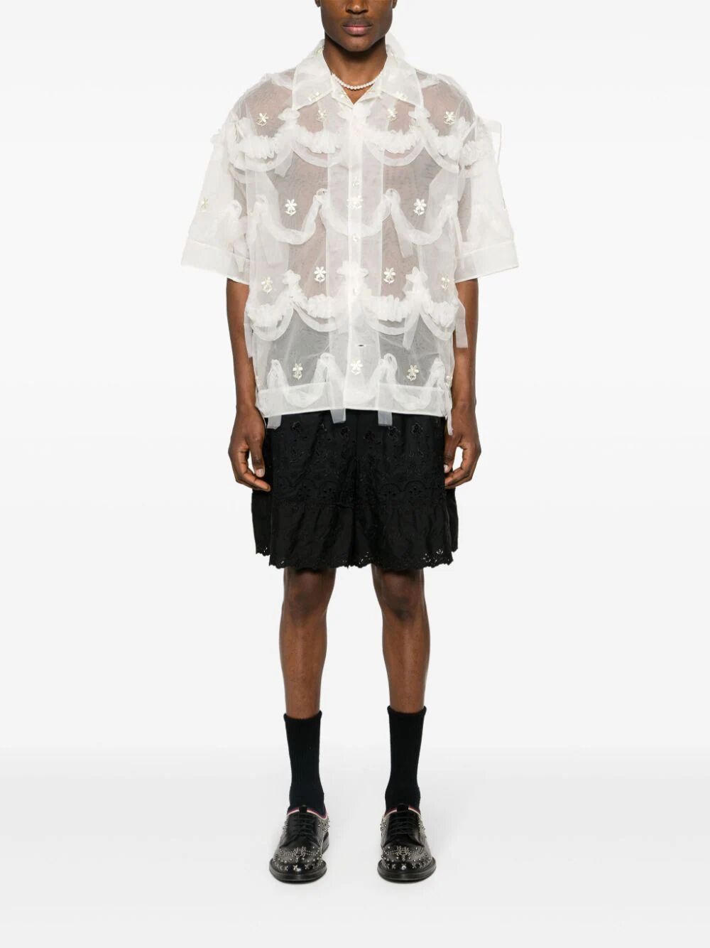 SIMONE ROCHA-RELAXED SHORT SLEEVE SHIRT-5238 1069 CREAM