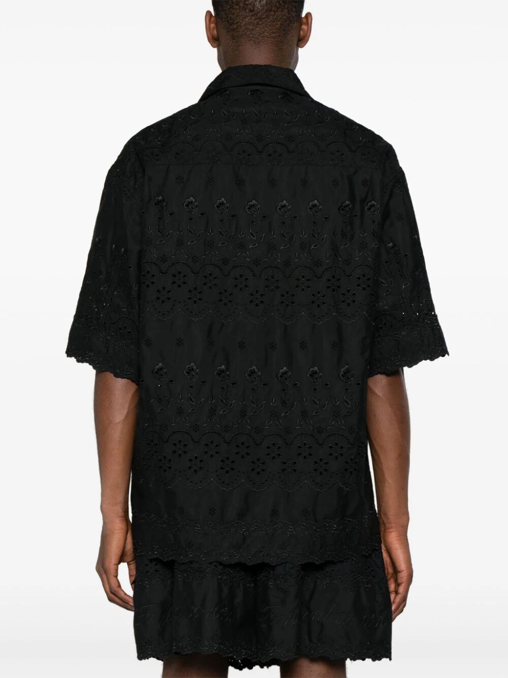 SIMONE ROCHA-RELAXED SHORT SLEEVE TRIM SHIRT-5208T 1061 BLACK