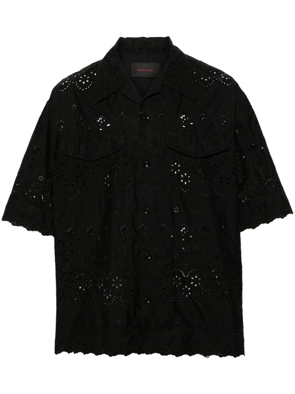 SIMONE ROCHA-RELAXED SHORT SLEEVE TRIM SHIRT-5208T 1061 BLACK