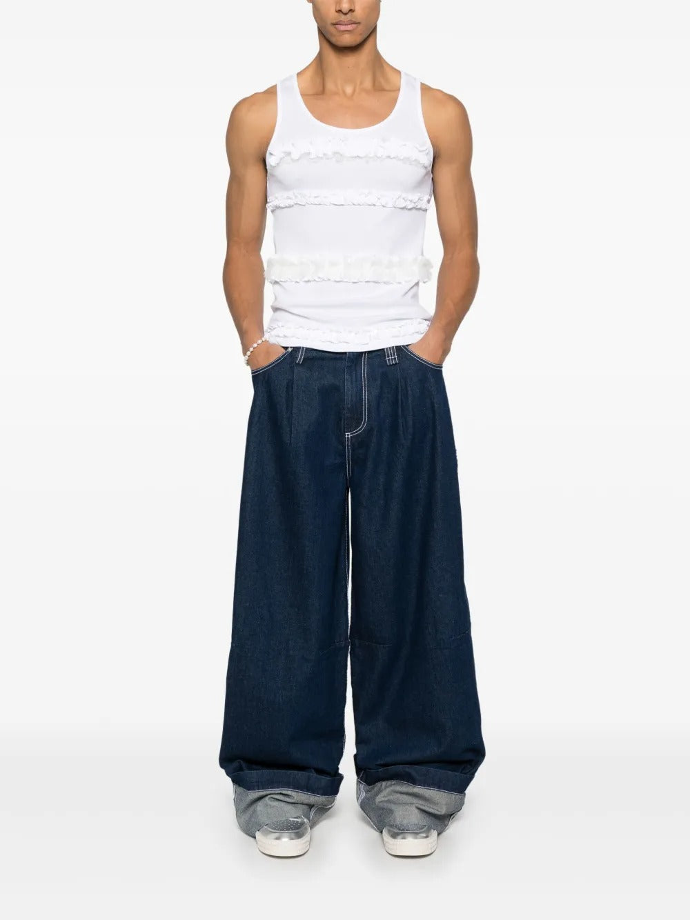 SIMONE ROCHA-RUFFLE FRILL TANK TOP-