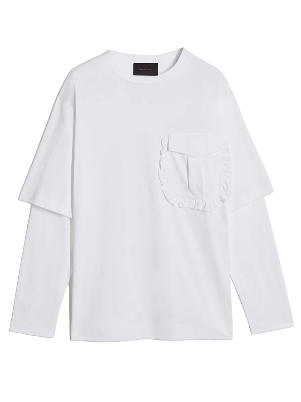 SIMONE ROCHA-RUFFLE POCKET LONG SLEEVE LAYERED T-SHIRT-