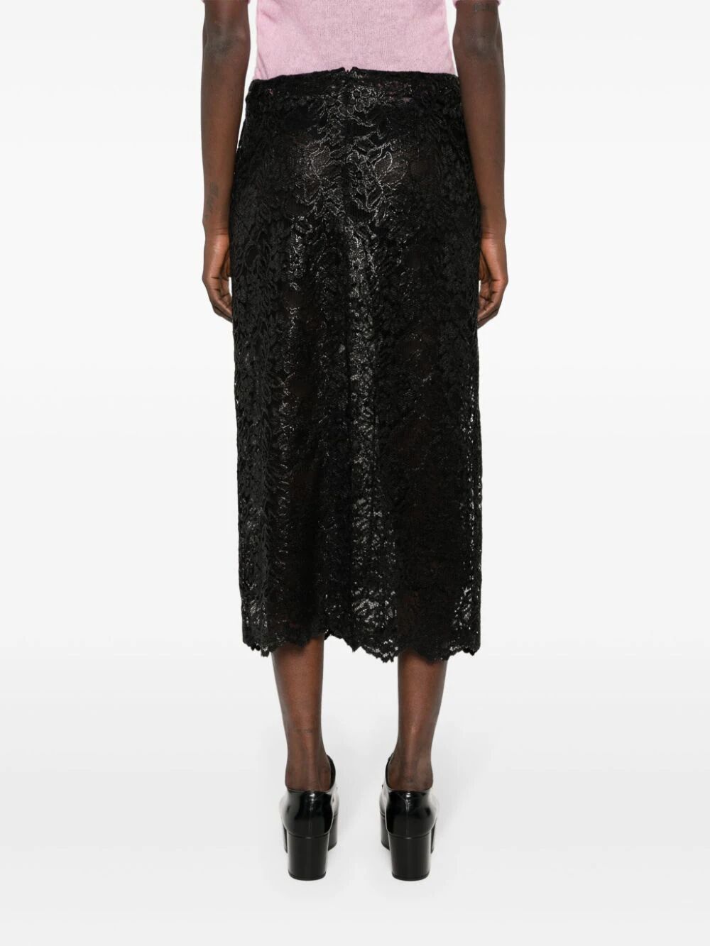 SIMONE ROCHA-SCALLOPED PENCIL SKIRT-3116 1028 BLACK