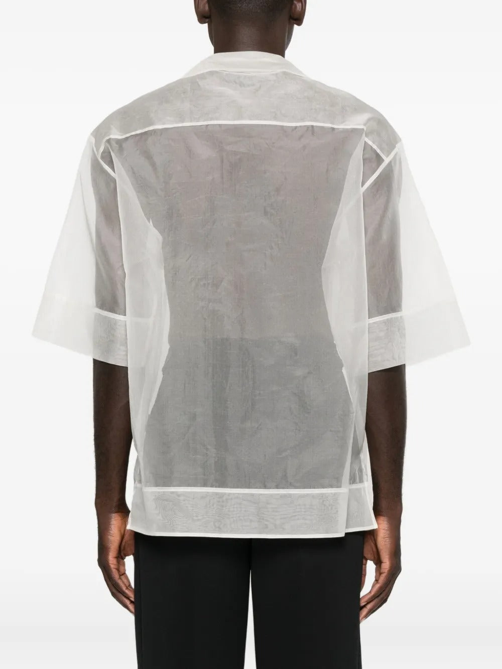 SIMONE ROCHA-SHEER DAISY RIBBON CHAIN BOXY SHIRT-