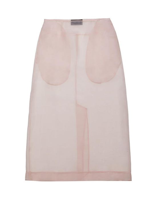 SIMONE ROCHA-SHEER MIDI PENCIL SKIRT-