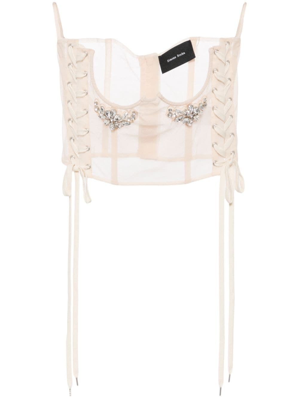 SIMONE ROCHA-SHORT LACE UP CORSET W/ EMB-