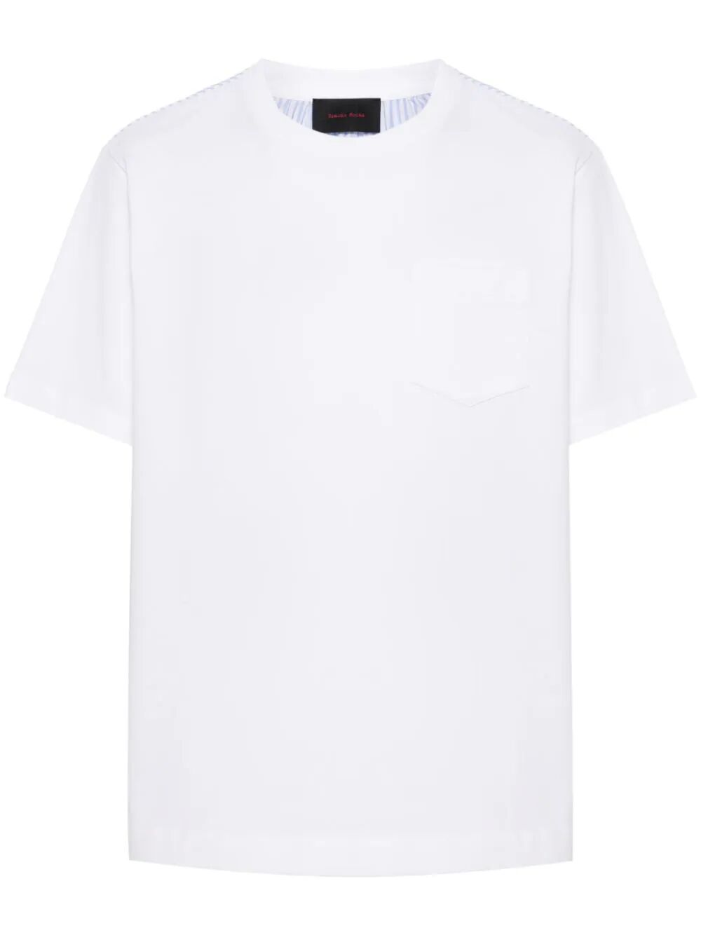 SIMONE ROCHA-SHORT SLEEVE PATCHWORK T-SHIRT-5171D 0562 WHITE/STRIPES