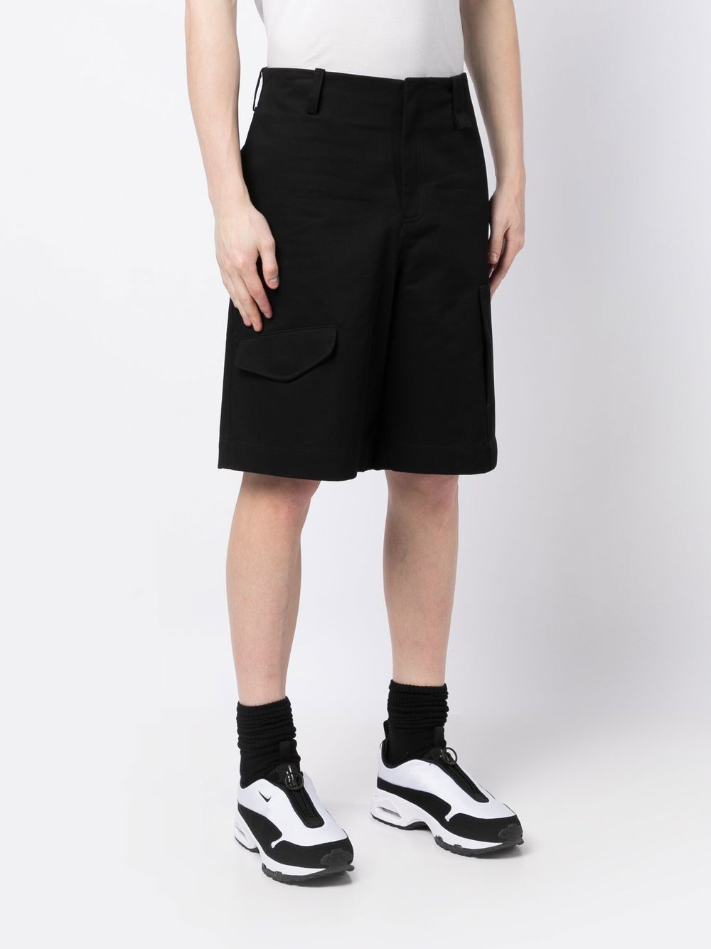 SIMONE ROCHA-SHORTS W/ FLAP POCKET & SIDE ZIP-4061 0410 BLACK