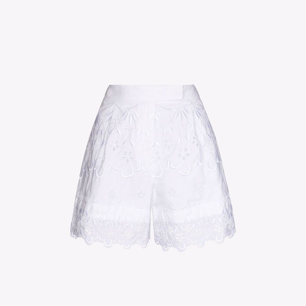 SIMONE ROCHA-Shorts With Embroidered Trim-4040T 0475 WHT