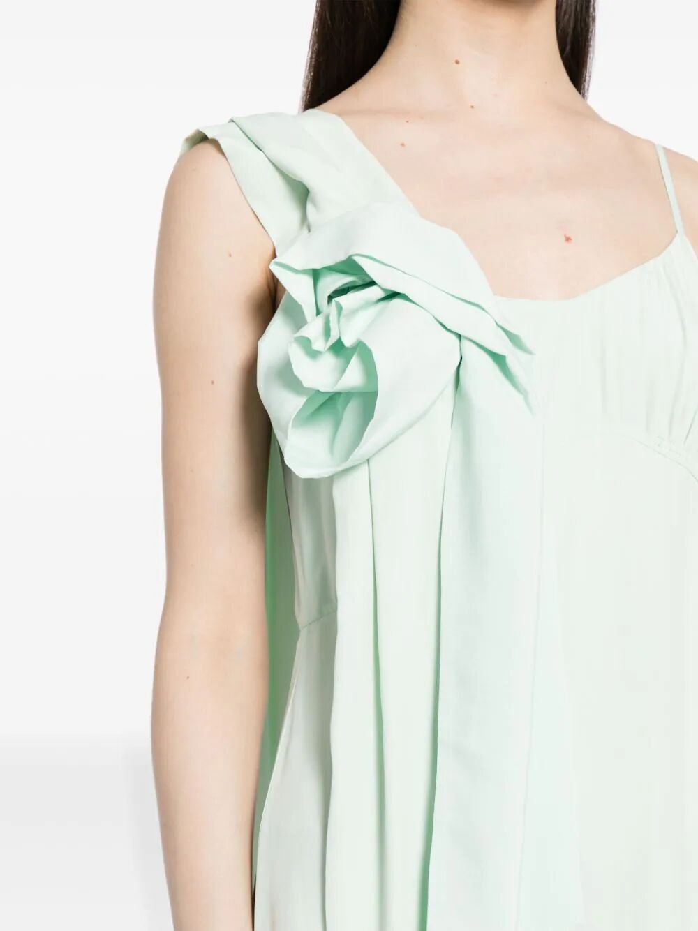 SIMONE ROCHA-SLIP DRESS W/ PRESSED ROSE-7281 0514 MINT