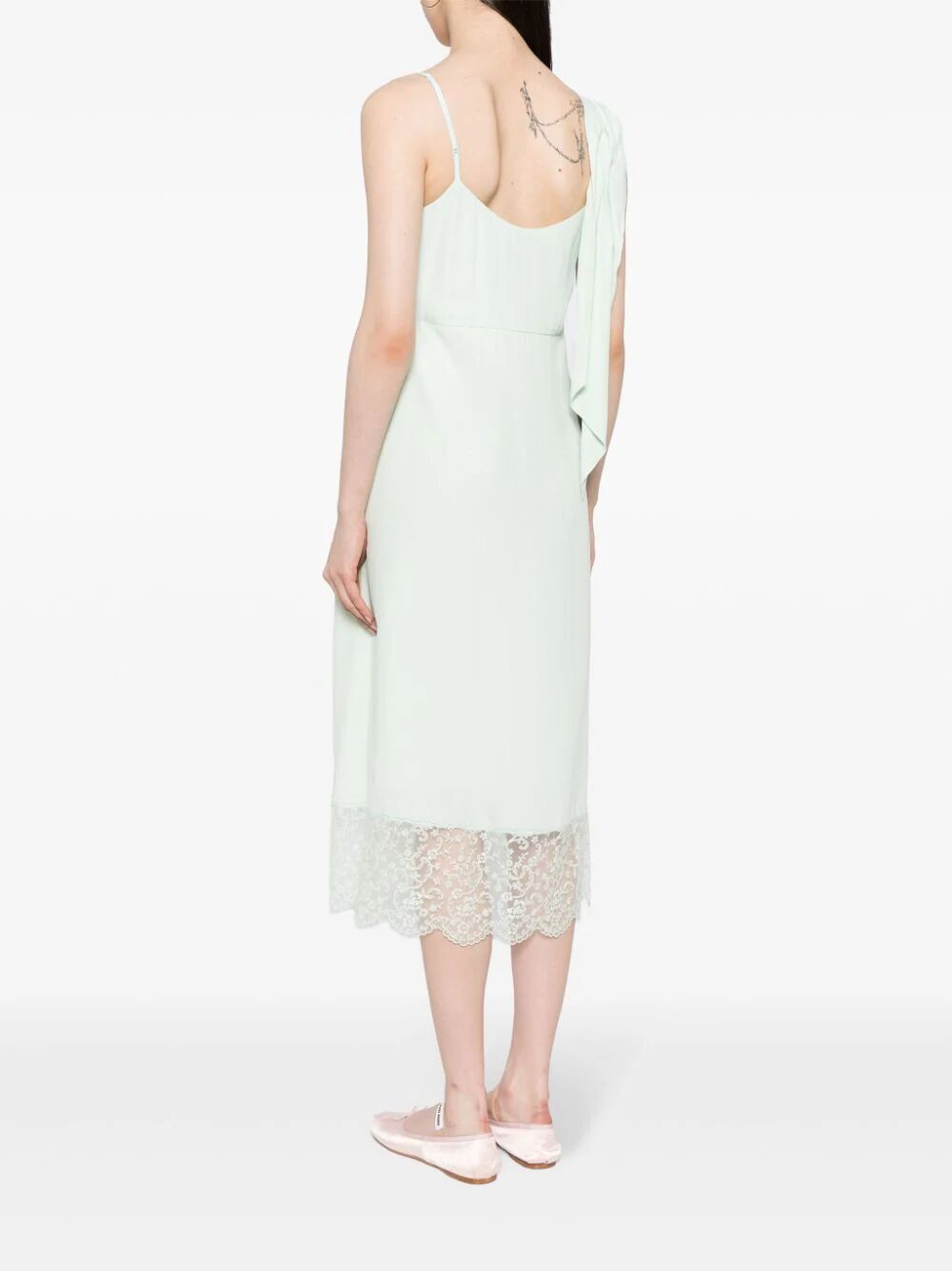 SIMONE ROCHA-SLIP DRESS W/ PRESSED ROSE-7281 0514 MINT