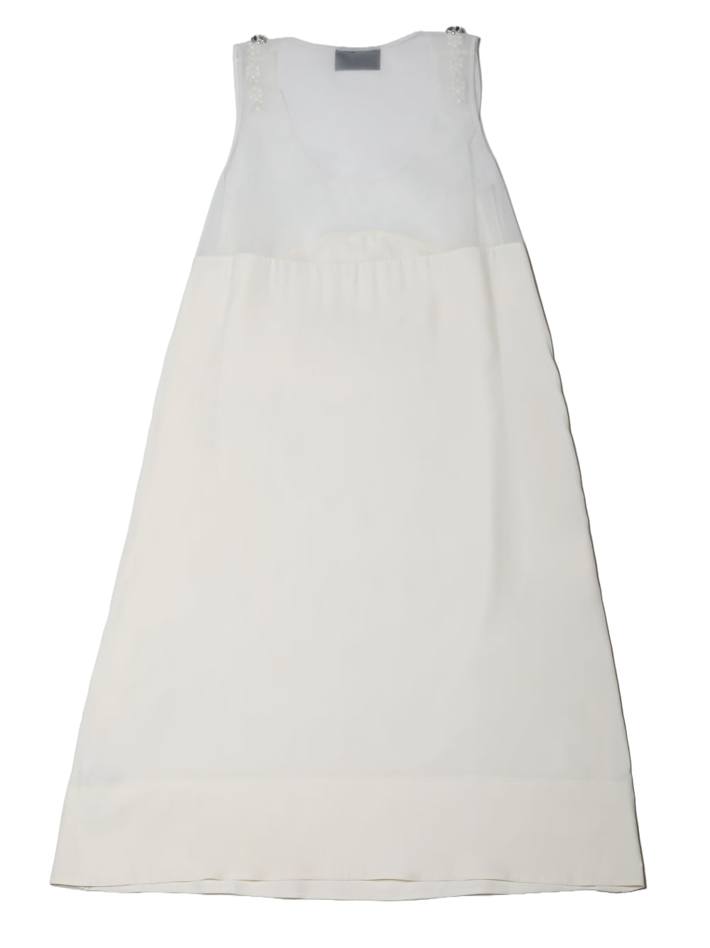 SIMONE ROCHA-SLIP DRESS W/ SHEER TOP PANEL & EMB-