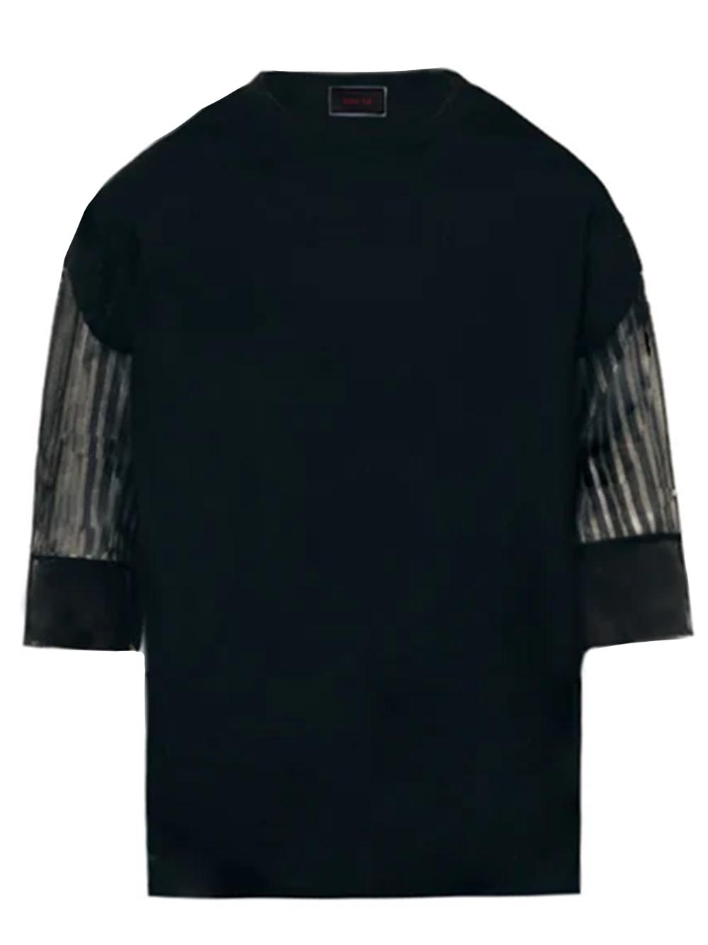 SIMONE ROCHA-TRAPPED LACE PATCHWORK T-SHIRT-