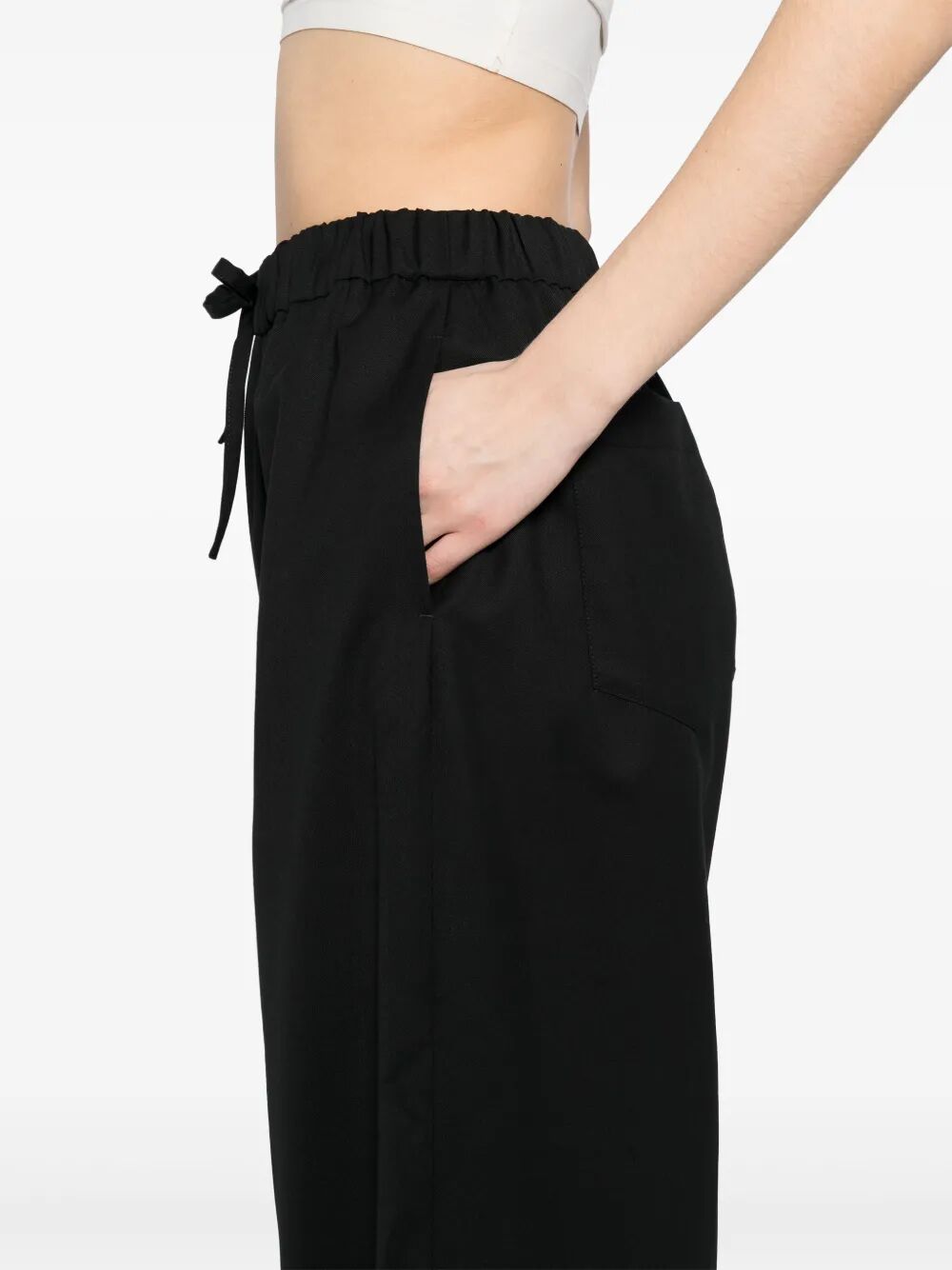 SIMONE ROCHA-WIDE LEG ELASTICATED TROUSERS-