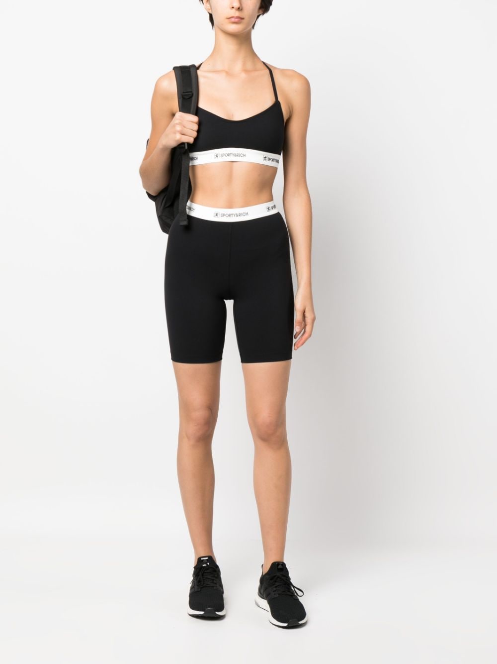 SPORTY & RICH-80S Runner Biker Short-SH835BK BLACK