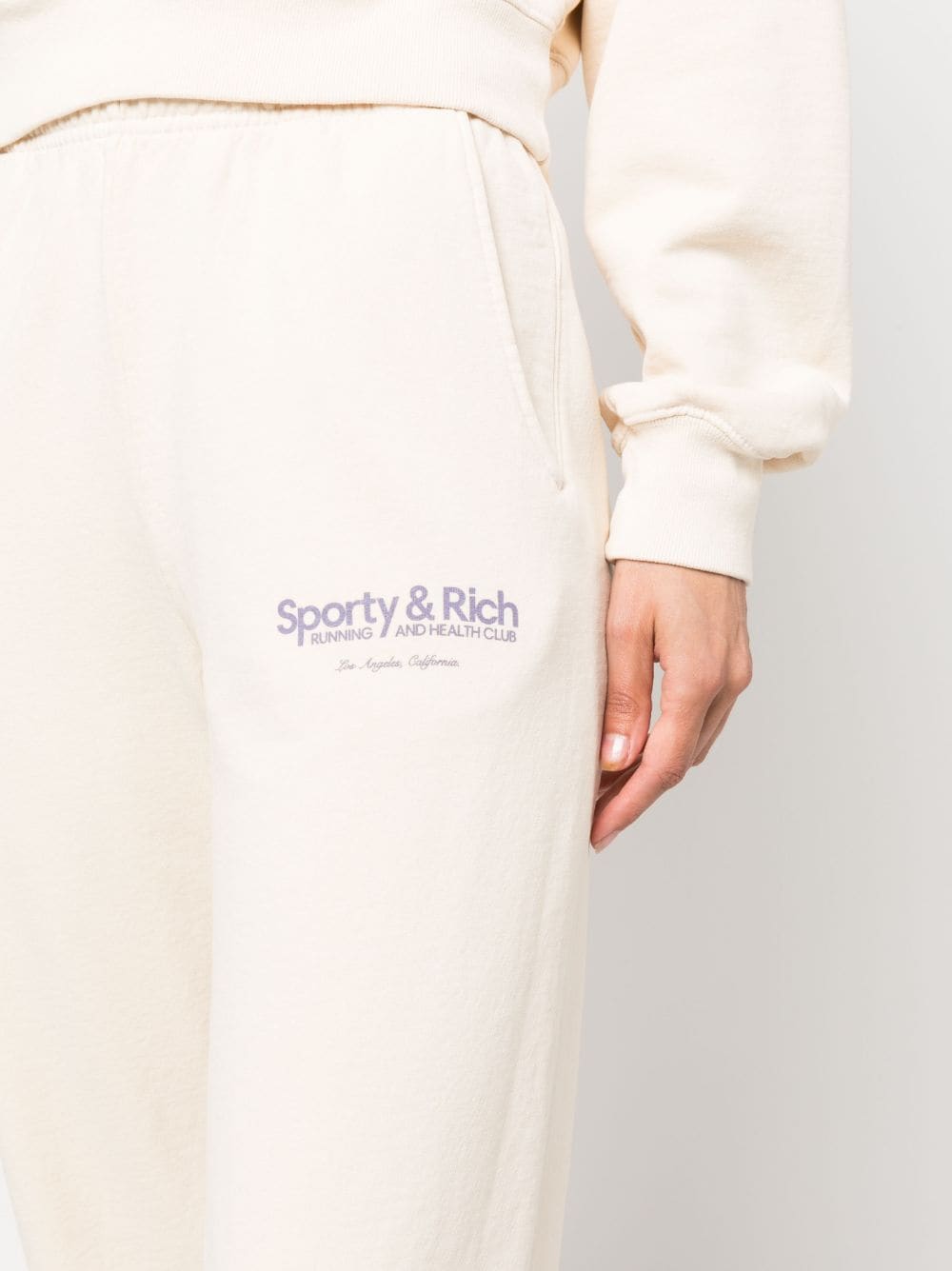 SPORTY & RICH-Club Sweatpant-SW851CR CREAM/FADED LILAC