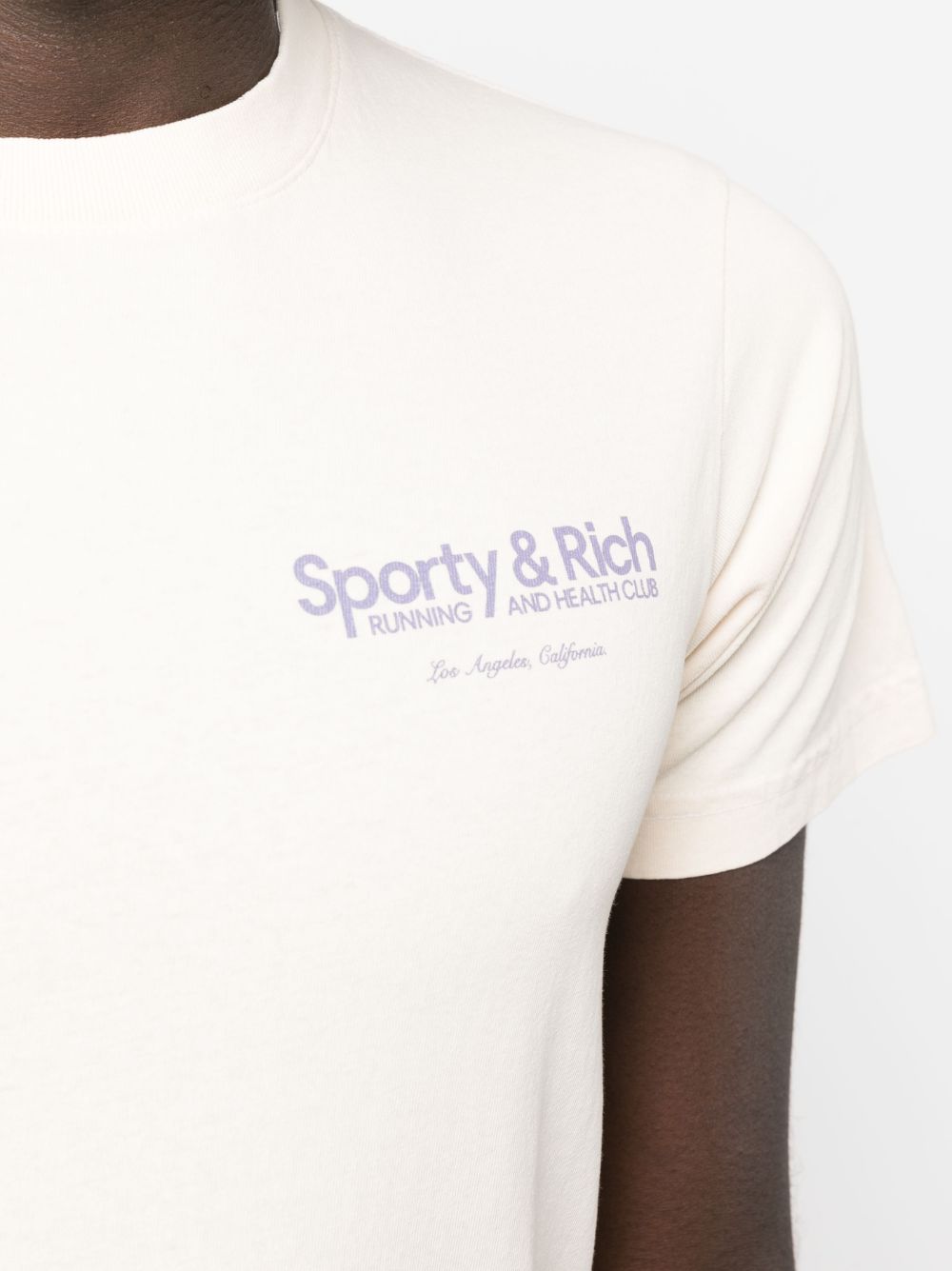 SPORTY & RICH-Club T Shirt-TS854CR CREAM/FADED LILAC