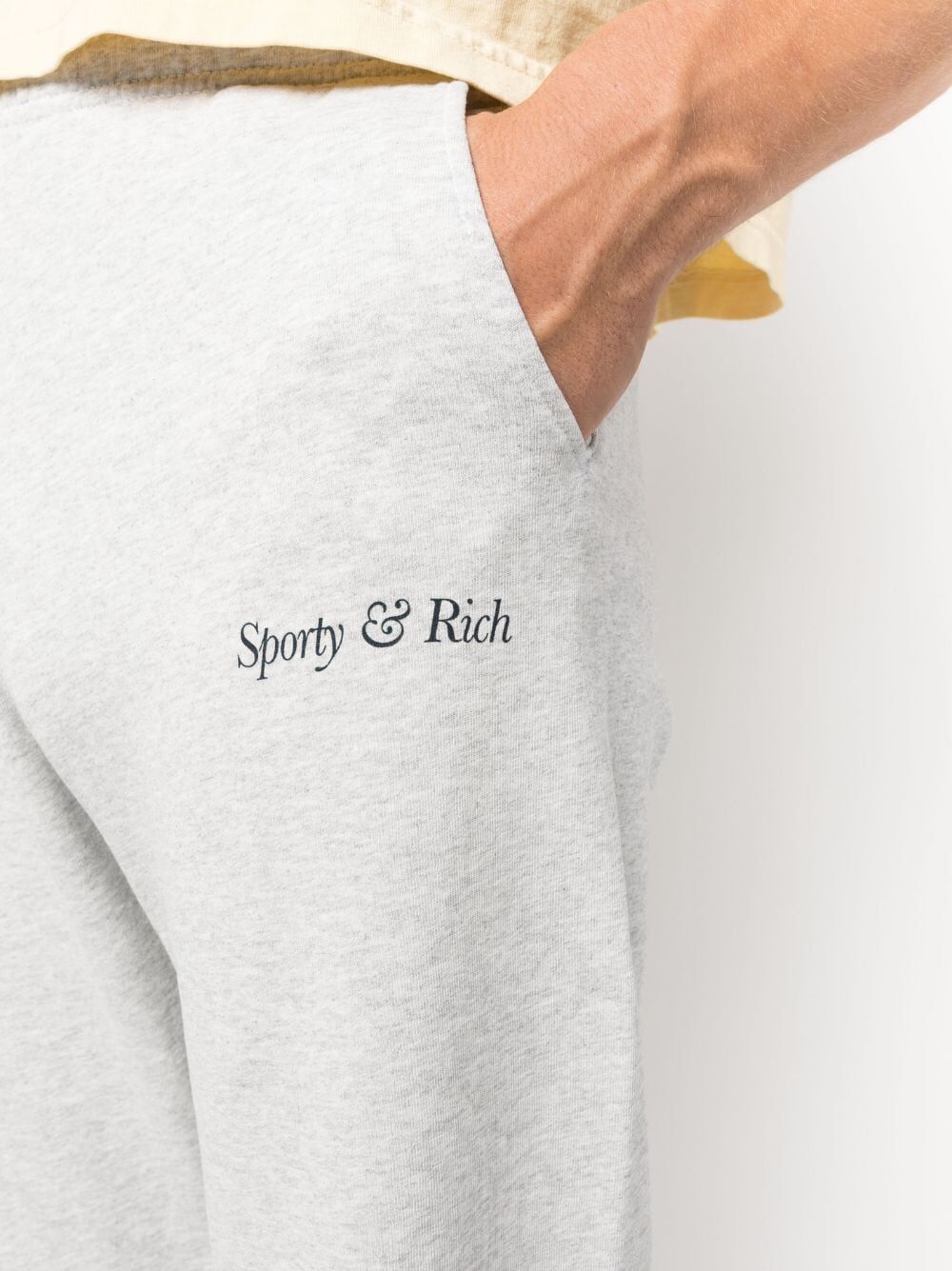 SPORTY & RICH-Italic Logo Sweatpant-SW861HG HEATHER GREY