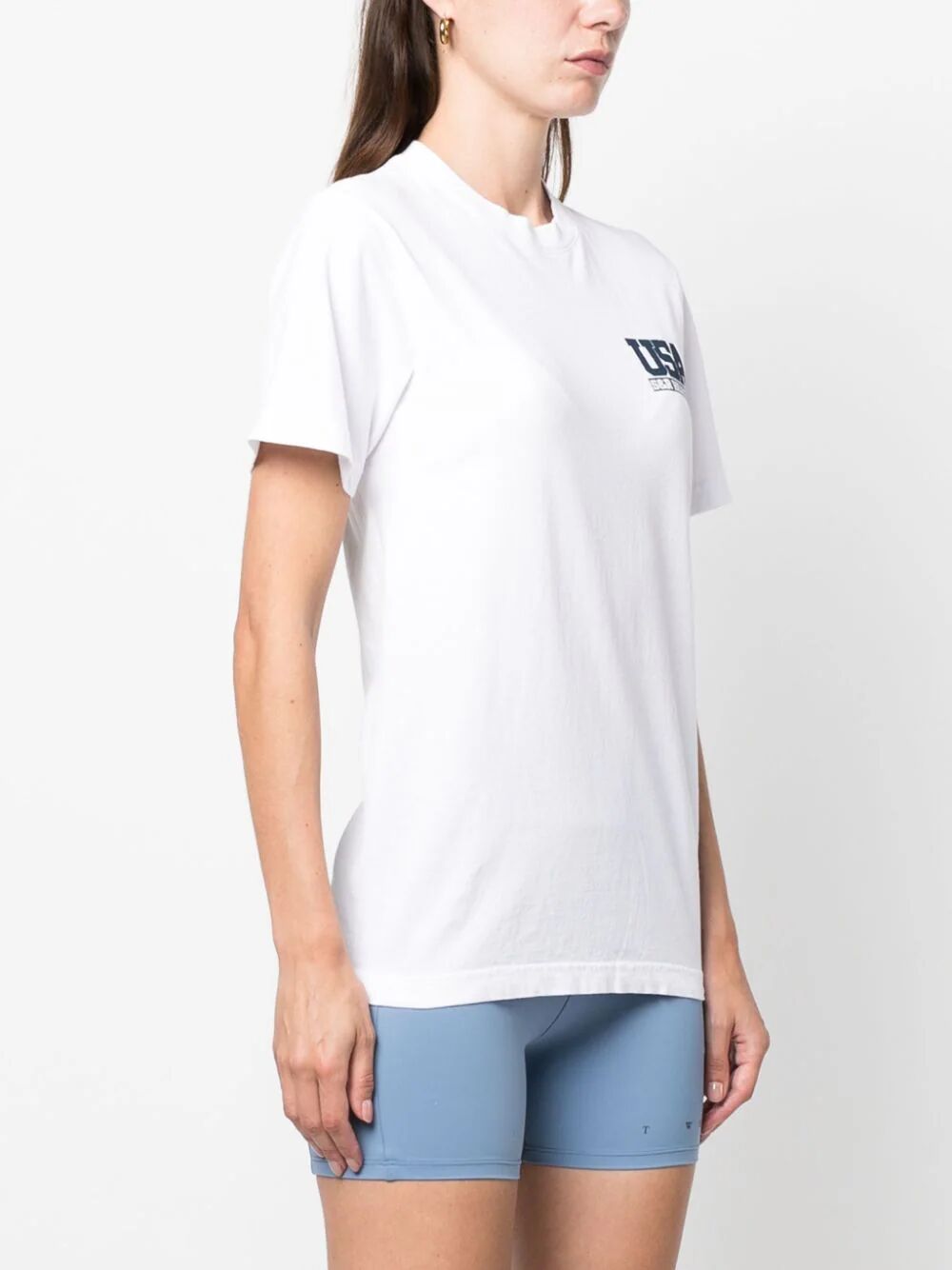 SPORTY & RICH-Team Usa T Shirt-TS883WH WHITE