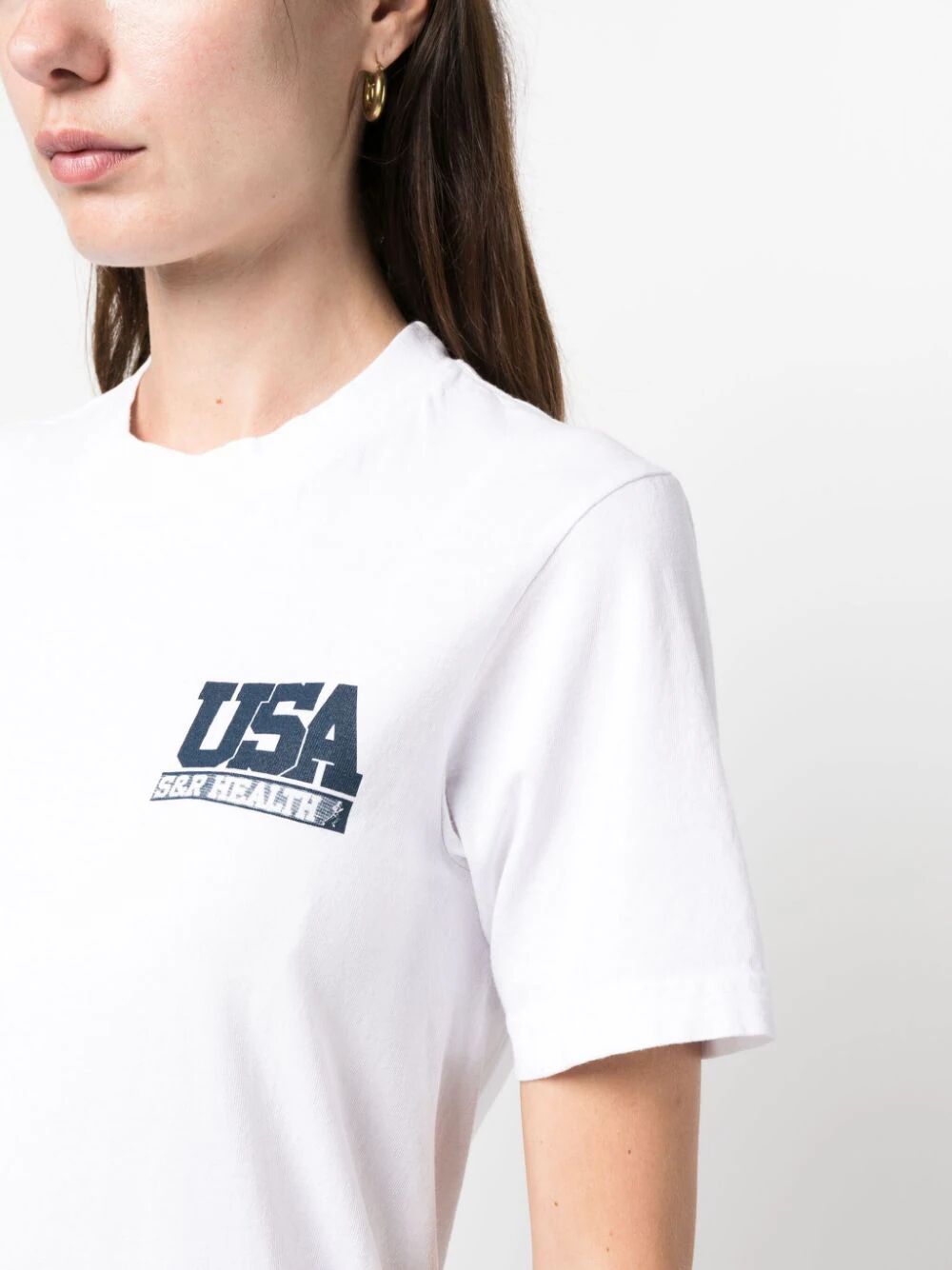SPORTY & RICH-Team Usa T Shirt-TS883WH WHITE